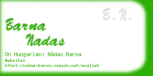 barna nadas business card
