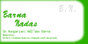 barna nadas business card